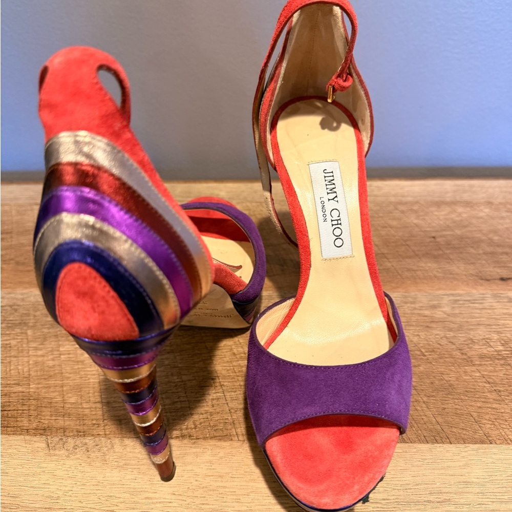 Jimmy Choo Women's Purple and Cartot Pump Heels